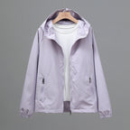 Women's Cropped Casual Loose Plus Size Hooded Thin Shell Jacket