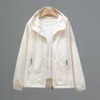 Women's Cropped Casual Loose Plus Size Hooded Thin Shell Jacket
