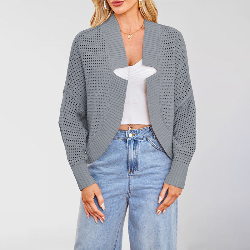 Fashionable Batwing Sleeve Knitted Cardigan Sweaters Coat