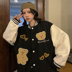 Girls' Bear Embroidered Baseball Uniform