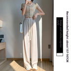 Ice Silk Wide-leg Pants Women's Draping Effect Trousers