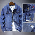 Men's Loose Fit Denim Coat with Side Pockets