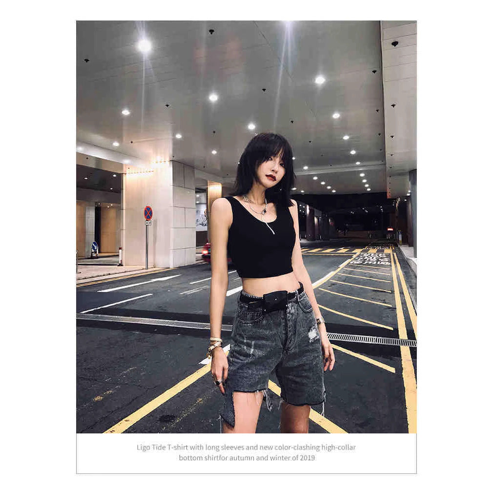 Short Midriff-baring Camisole Women's Summer All-matching