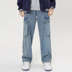 American Personality Jeans Zipper Worn Burrs Tassels Hip Hop Design Sense