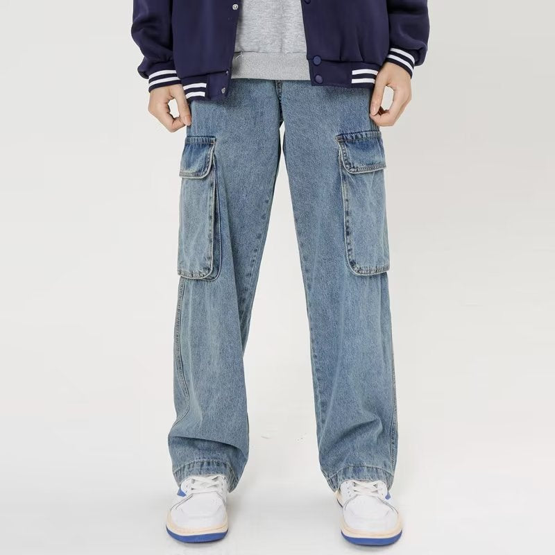 American Personality Jeans Zipper Worn Burrs Tassels Hip Hop Design Sense