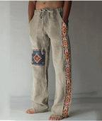 Men's Linen Printed Loose Casual Pants