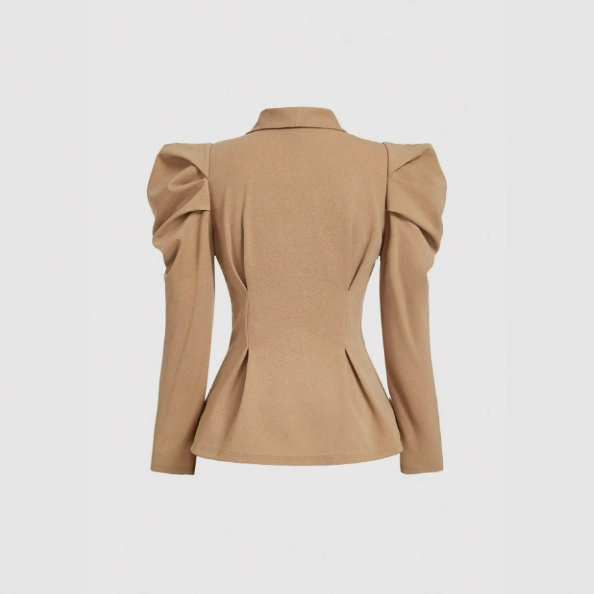 Ladies Two-piece Set Brown Retro Speaker