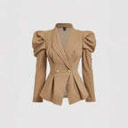 Ladies Two-piece Set Brown Retro Speaker