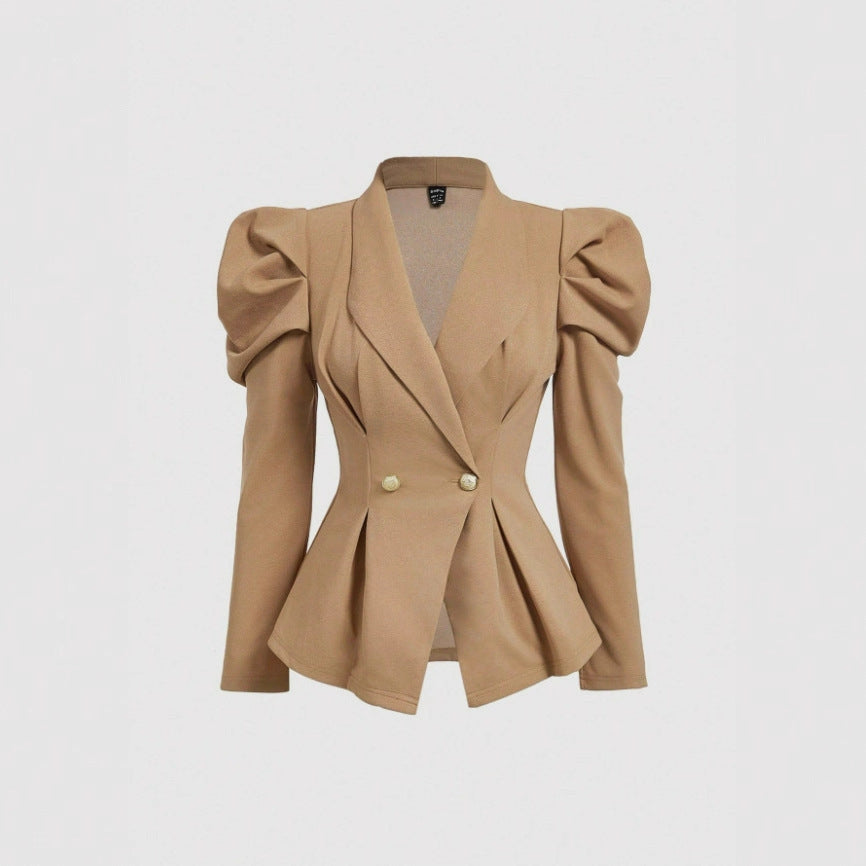 Ladies Two-piece Set Brown Retro Speaker