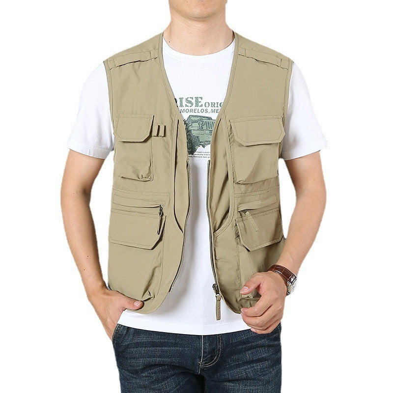 Middle-aged And Elderly Multi-bag Quick-drying Men's Waistcoat