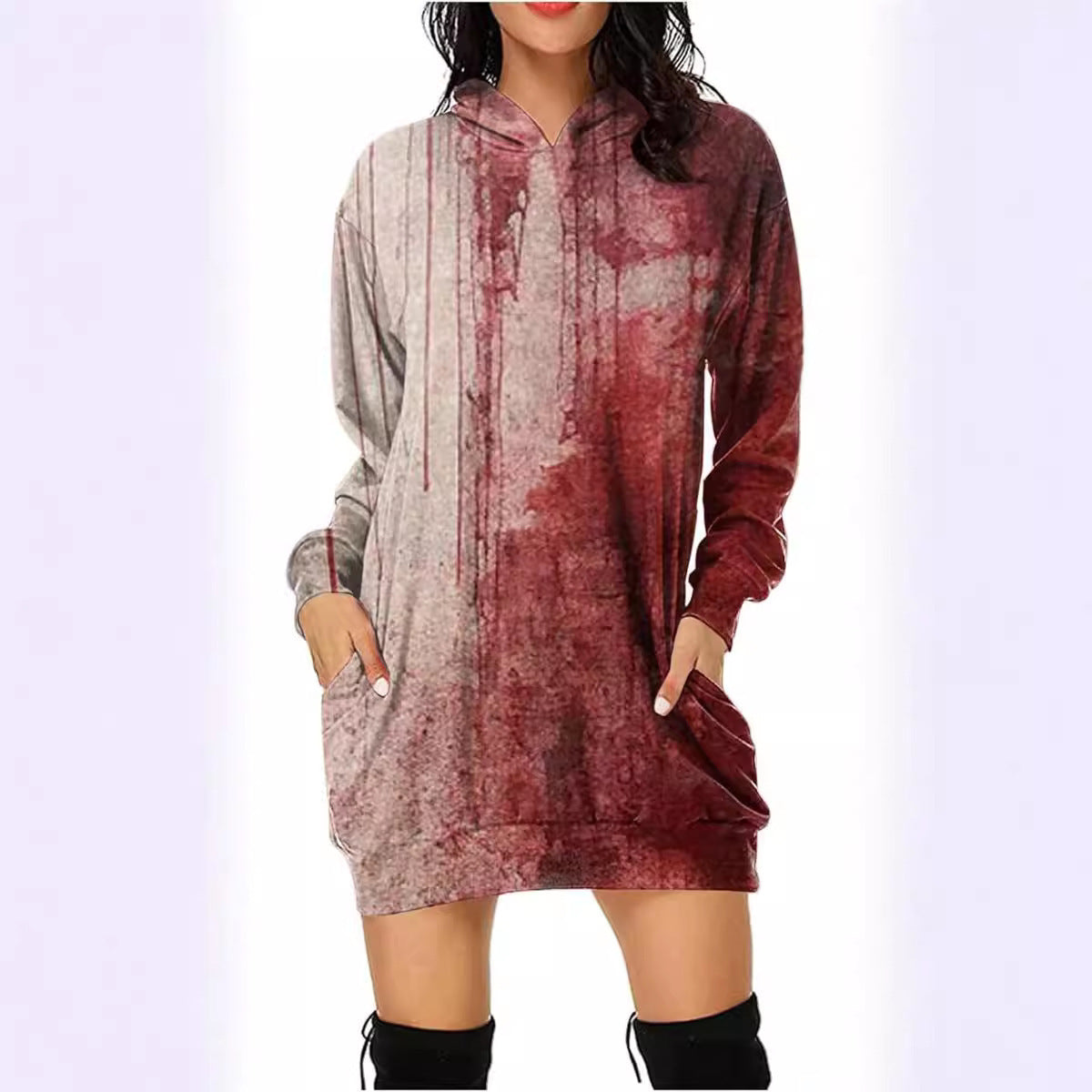 Halloween Women's Hoodie With Blood Print