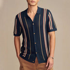 Men's Casual Hollow-out Knitted POLO Cardigan