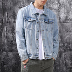 Men's Casual Acetate Jacket – Blue