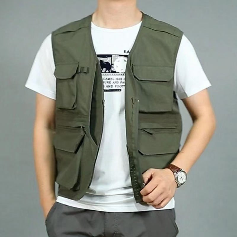Middle-aged And Elderly Multi-bag Quick-drying Men's Waistcoat