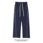 New Hong Kong Style White Bottom Ribbon Sweatpants