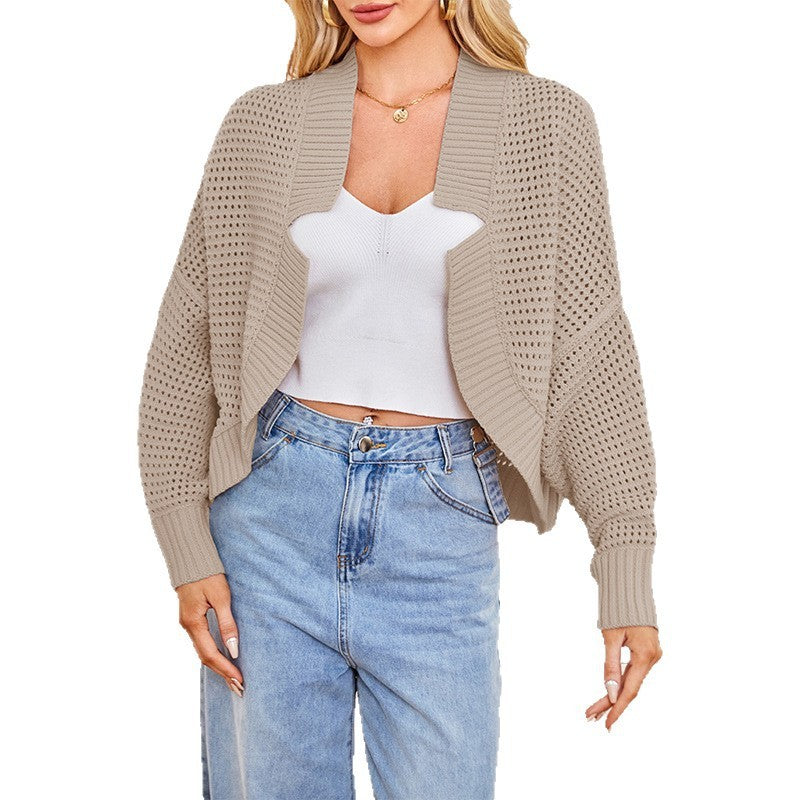 Fashionable Batwing Sleeve Knitted Cardigan Sweaters Coat