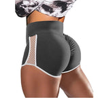 Cross-border European And American Foreign Trade Shorts High Waist Shaping Shorts Fitness Sports Pants Hollow Out Stitching Shorts
