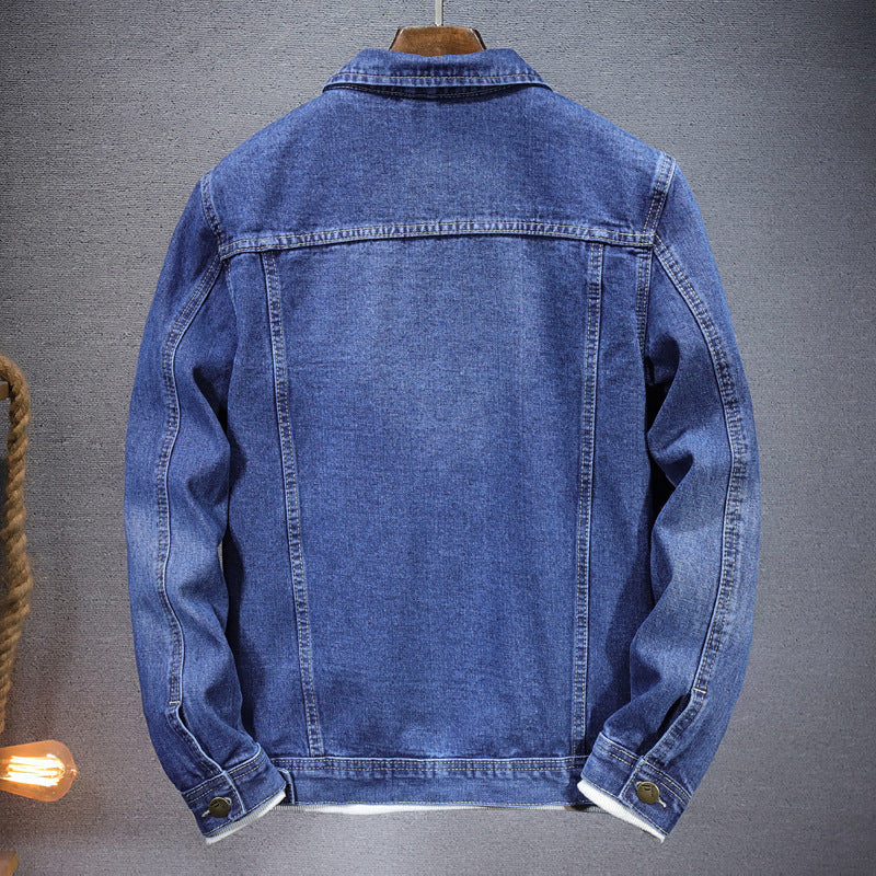 Men's Loose Fit Denim Coat with Side Pockets