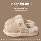 New Plush Slippers For Women Winter Warm Home Slipper Indoor Thick-soled Fleece Shoes